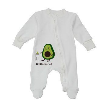 Комбінезон з застібкою на блискавці молочний Minikin 258403_62_5 фото