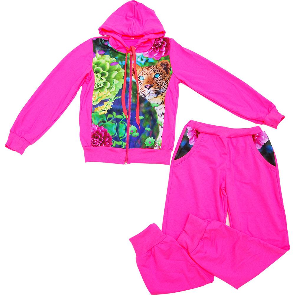 Спортивный костюм для девочки 6-10 лет розовый Minikin СК08