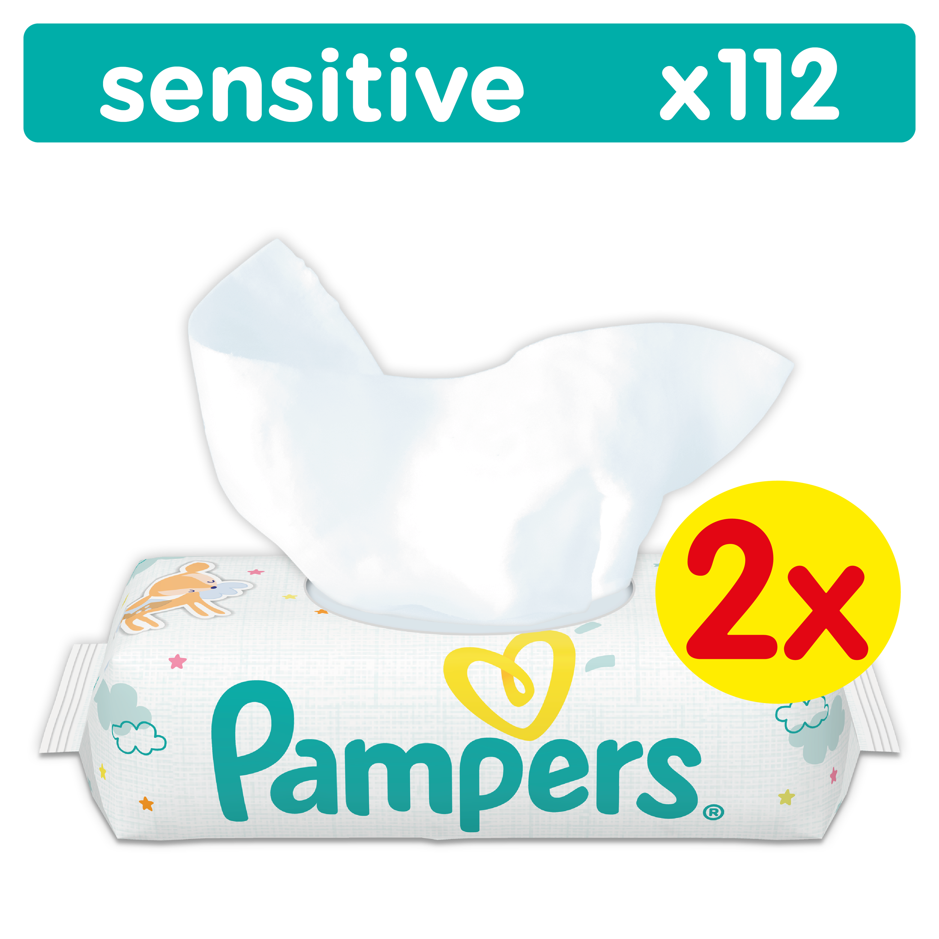Детские влажные салфетки Pampers Sensitive, 112 шт