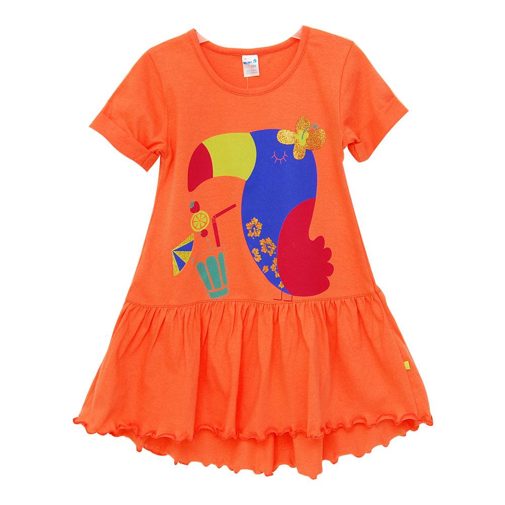 Платье для девочки 2-5 лет оранжевый летний Minikin 173302