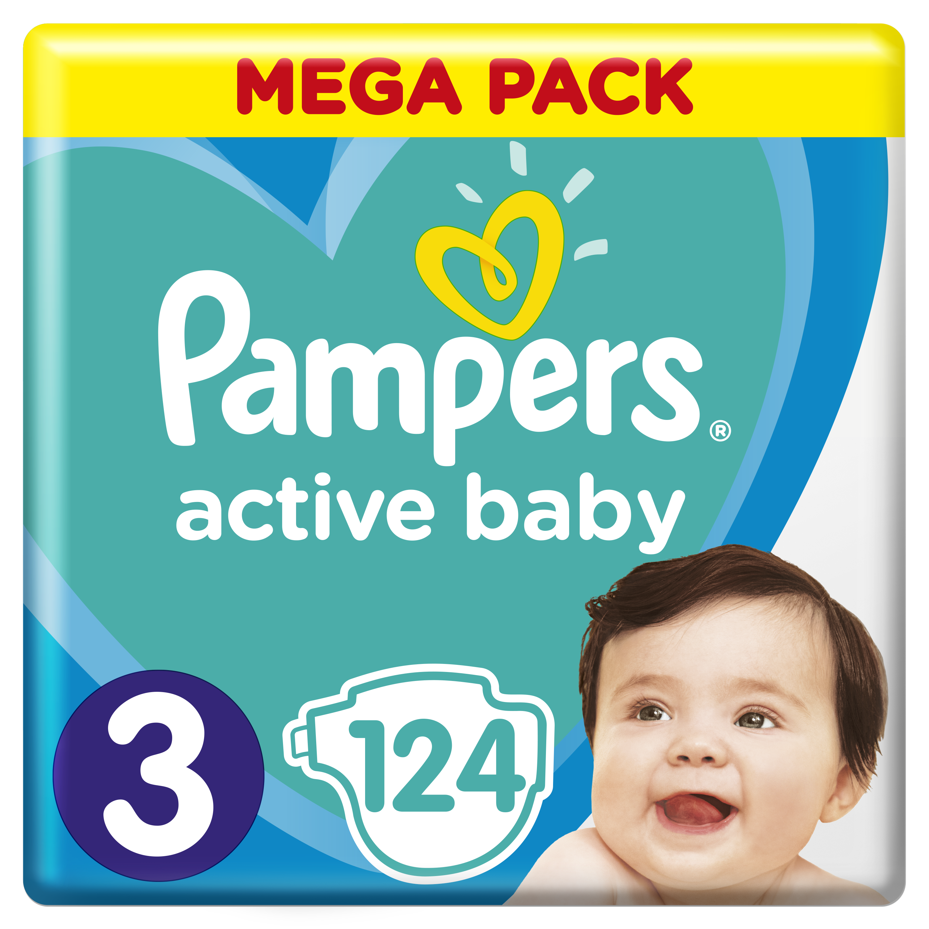 Подгузники детские Pampers Active Baby Размер 4 9-14 кг, 106 подгузников