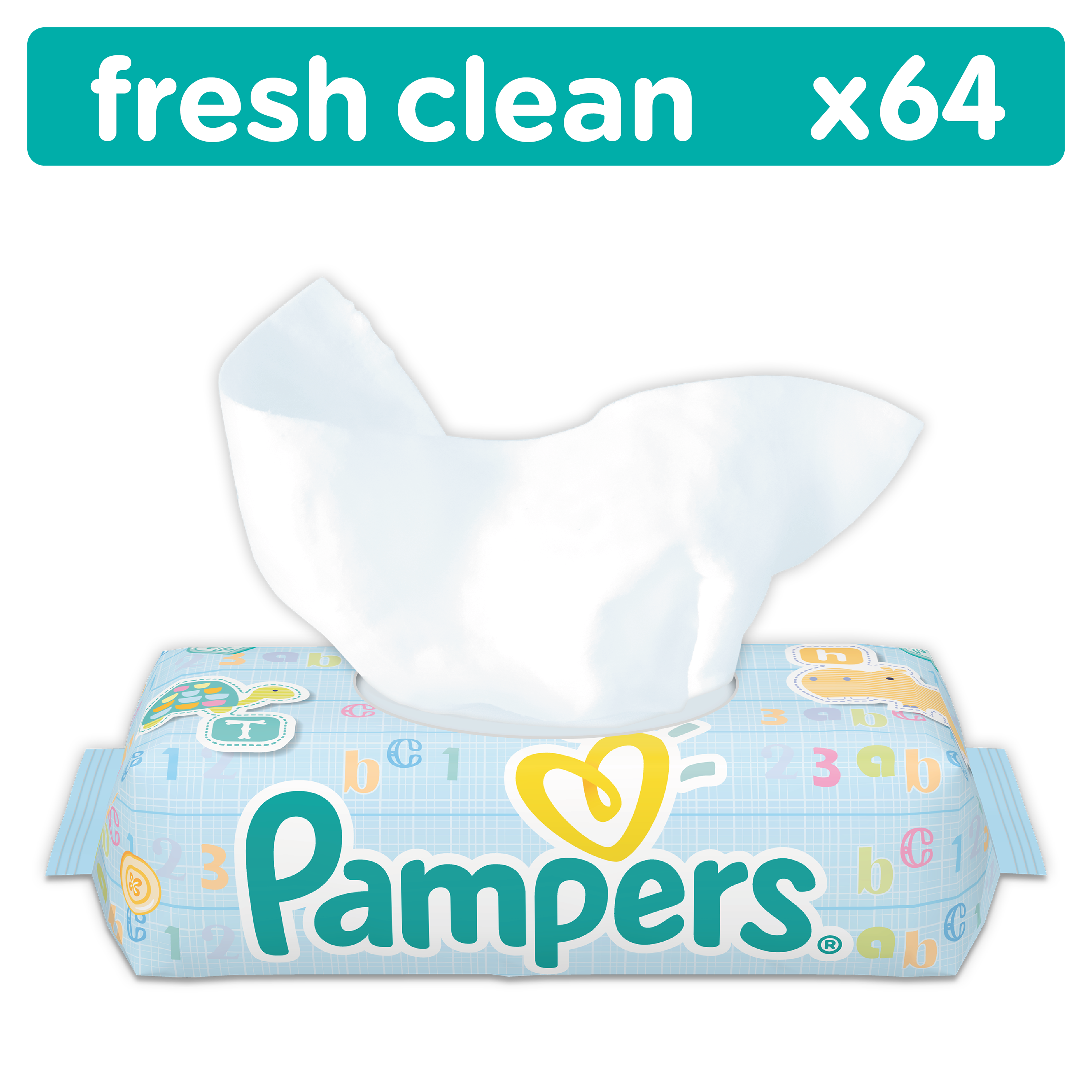 Детские влажные салфетки Pampers Fresh Clean, 64 шт