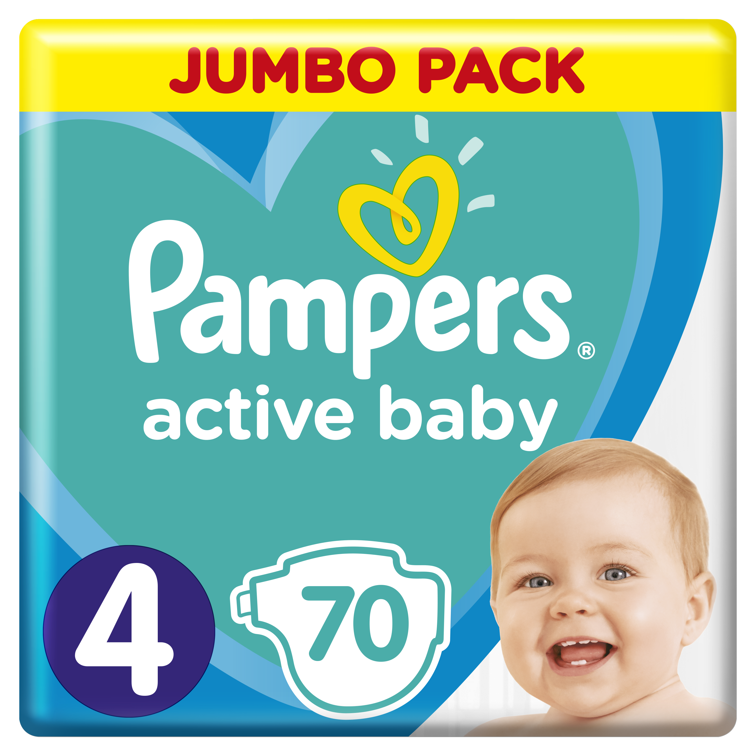 Подгузники детские Pampers Active Baby Размер 4 9-14 кг, 70 подгузников