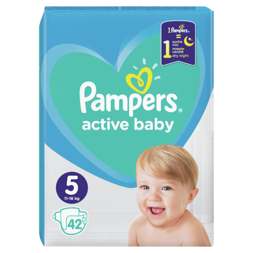 Подгузники детские Pampers Active Baby Размер 5 11-16 кг, 42 подгузника