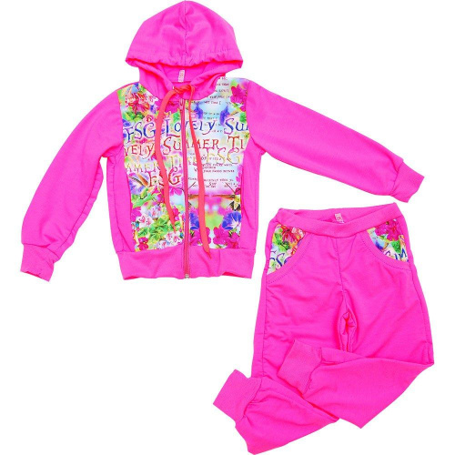 Спортивный костюм для девочки 1-6 лет розовый Minikin СК06
