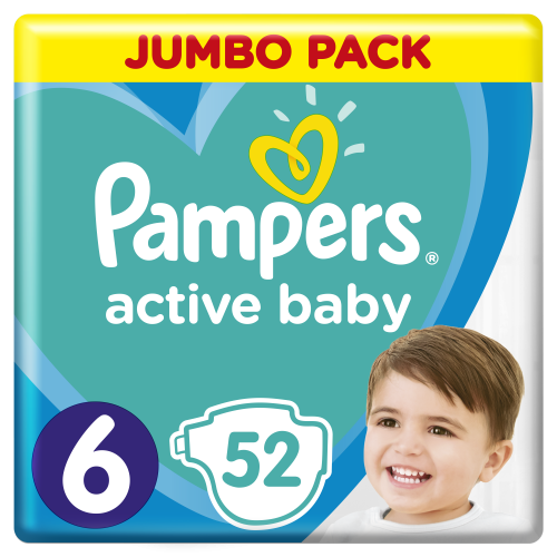 Подгузники детские Pampers Active Baby Размер 6 13-18 кг, 52 подгузника