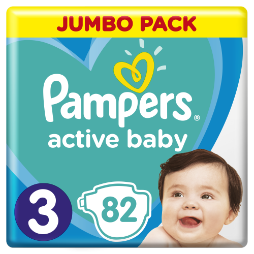 Подгузники детские Pampers Active Baby Размер 3 6-10 кг, 82 подгузников