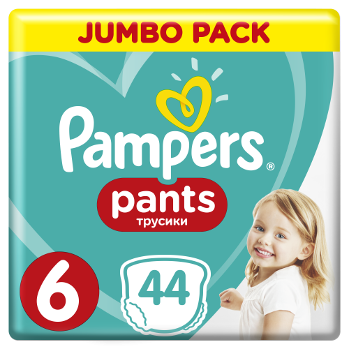 Подгузники-трусики Pampers Pants Размер 6 (Extra Large) 15+ кг, 44 подгузника