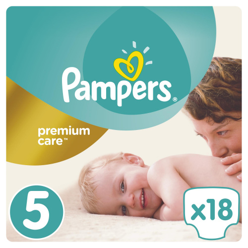 Подгузники Pampers Premium Care Размер 5 (Junior) 11-18 кг, 18 подгузников